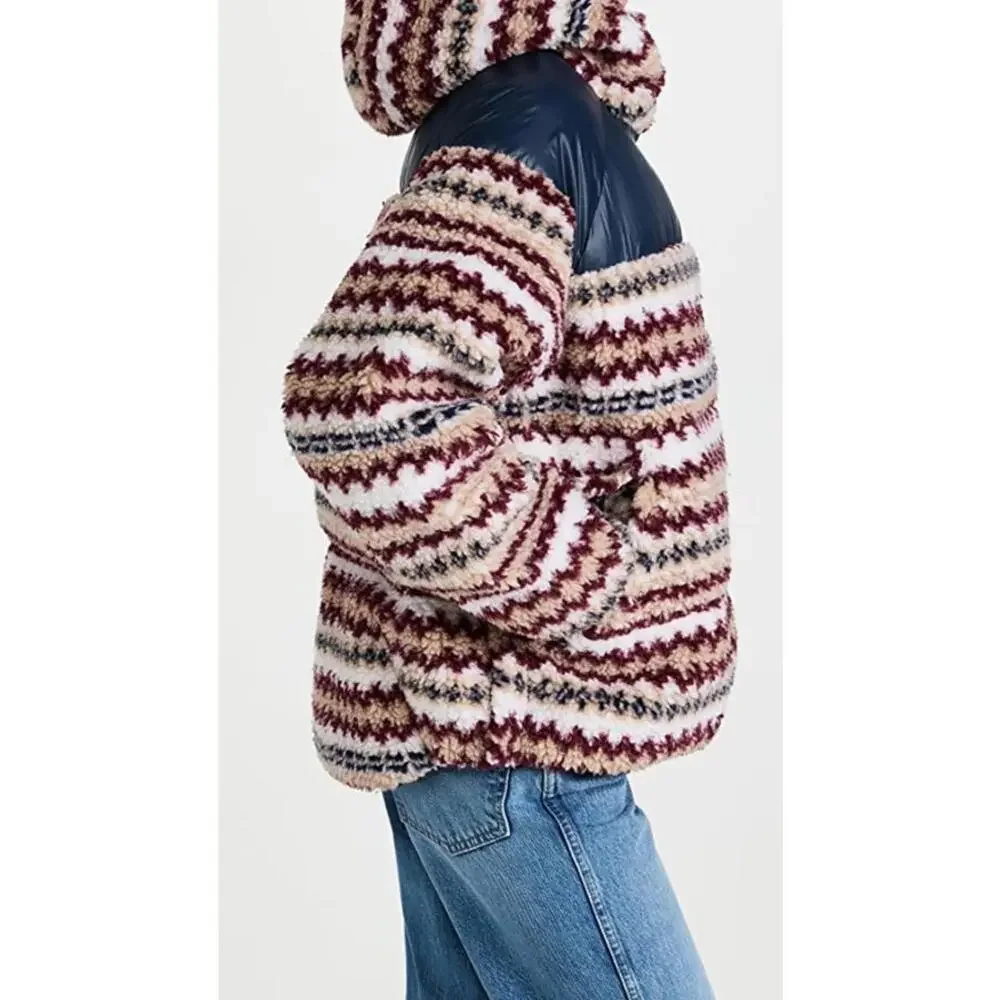 New Rag & Bone Women’s Joelle Sherpa Printed Puffer Down Jacket Size L - Picture 3 of 11